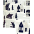 Nekupto Weihnachtsgeschenkpapier 70 x 1000 cm Hellblau-grau, Häuser, Bäume