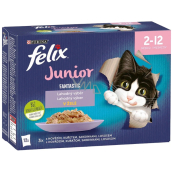 Felix Fantastic Junior kapsičky pro kočky v želé kuřecí, sardinky, hovězí a losos 12 x 85 g