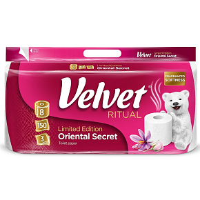 Velvet 3-lagiges Toilettenpapier 8 Rollen