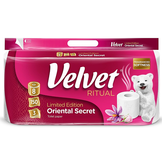 Velvet 3-lagiges Toilettenpapier 8 Rollen