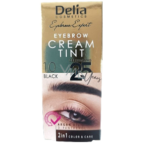 Delia Cosmetics Color Cream Färbende Augenbrauencreme mit Arganöl 1.0 Schwarz 15 ml + 15 ml