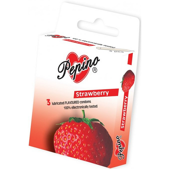 Pepino Strawberry Naturlatex Kondom 3 Stück