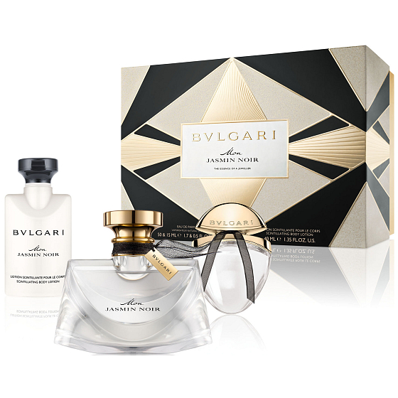 Bvlgari Mon Jasmin Noir parfümiertes Wasser 50 ml + parfümiertes Wasser 15 ml + Körperlotion 40 ml, für Frauen Geschenkset