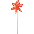 Windrad mit transparentem Muster orange 9 cm + Spieße 1 Stück
