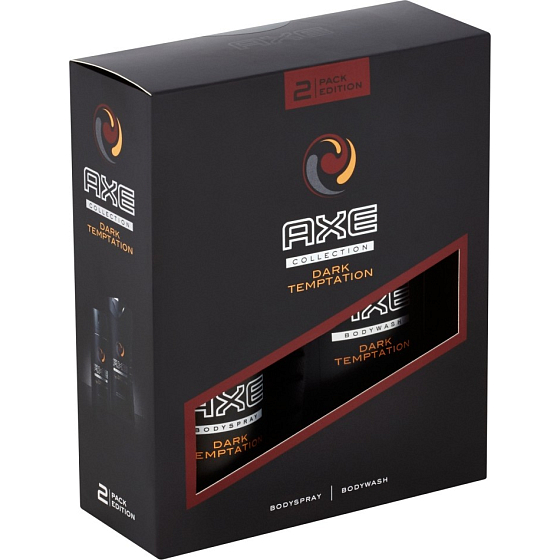 Axe Dark Temptation Duschgel 250 ml + Deodorant Spray 150 ml, für Männer Kosmetikset