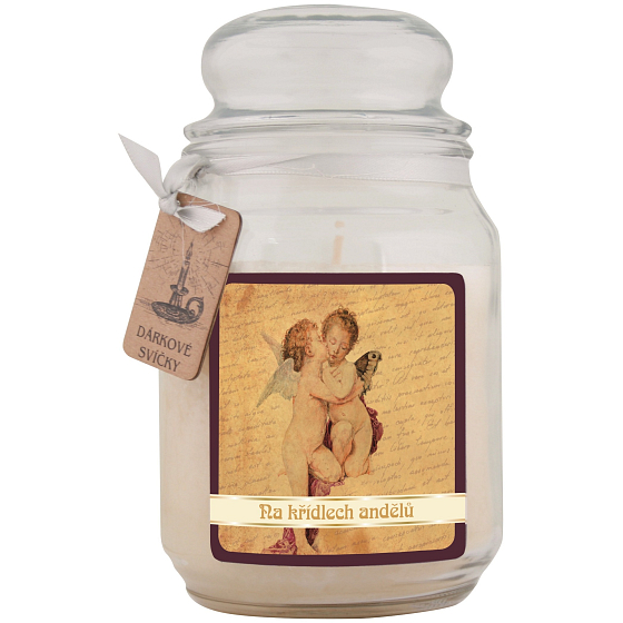 Böhmen Geschenke Auf den Flügeln der Engel Geschenk Duftkerze in Glas Brennzeit 105 -120 Stunden 510 g