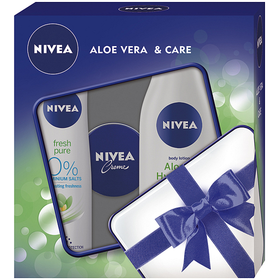 Nivea Aloe Hydration Light Body Lotion 250 ml + Frisches reines Deodorant Spray für Frauen 150 ml + Nivea Creme Creme 30 ml, Kosmetikset