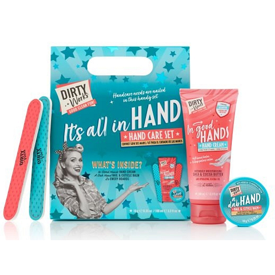 Dirty Works Its All In Hand Handcreme 100 ml + Nagelbalsam und Nagelhaut 10 g + Nagelfeile 2 Stück, Kosmetikset