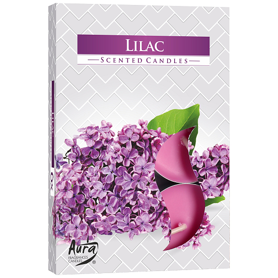 Bispol Aura Lilac - Flieder Duft-Teelichter 6 Stück
