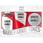 Hawkins & Brimble Men Duschgel 250 ml + mattierende Haarpomade 100 ml + Gesichtsreinigungsgel 150 ml, Kosmetikset für Männer