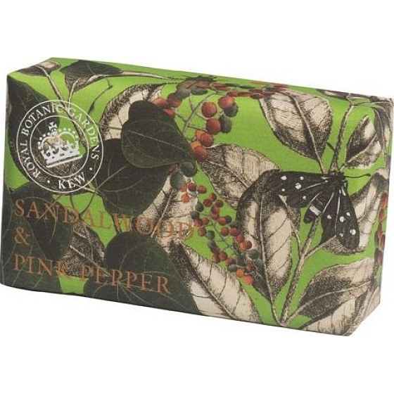 English Soap Sandalwood & Pink Pepper - Sandalwood & Pink Pepper natürliche parfümierte Toilettenseife mit Sheabutter 240 g