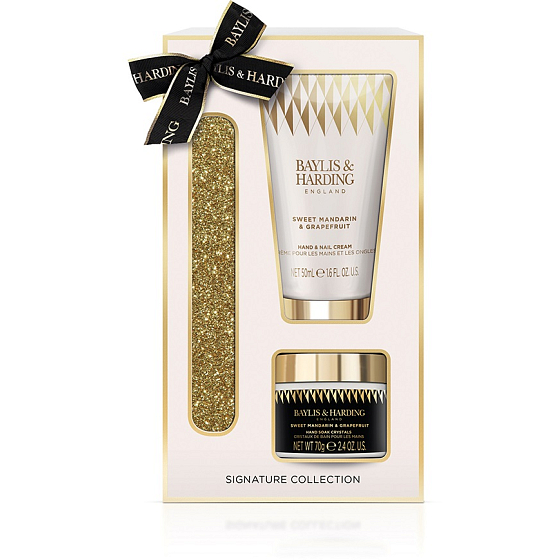 Baylis & Harding Tangerine & Grapefruit Handsalz 70 g + Handcreme 50 ml + Nagelfeile, Kosmetikset für Frauen