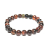 Sardonyx-Armband elastischer Naturstein, Kugel 8 mm / 16-17 cm, Stein des Glücks und der Lebenskraft