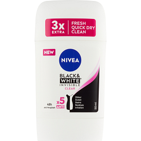 Nivea Black & White Invisible Clear Deodorantstick, 50 ml