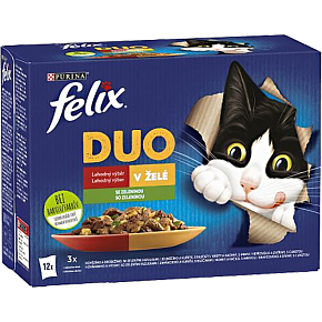 Felix Fantastic DUO Kapseln für Katzen, Auswahl in Gelee mit Gemüse 12× 85 g