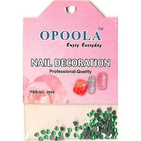 Opoola Nageldekorationen Strass Herzen grün 2624 20 Stück