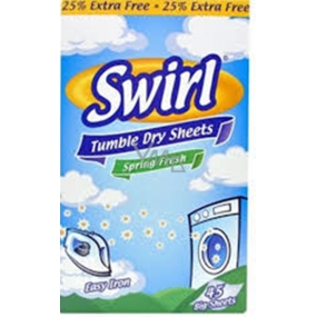 Swirl Spring Frischer Duft für Trockner mit antistatischer Wirkung Servietten 45 Stück