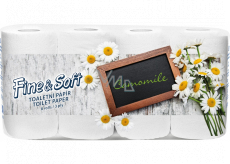 Fine & Soft Chamomile parfümiertes Toilettenpapier mit Kamillenduft 150 Stück 3lagig 8 Rollen