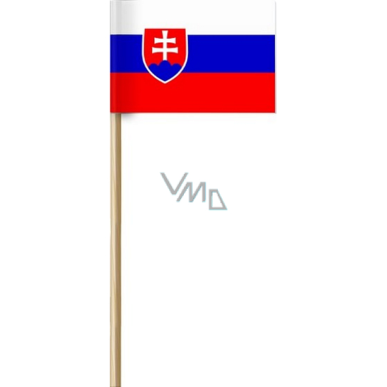 Arch Papierflagge der Slowakischen Republik auf Stock 42 cm 1 Stück