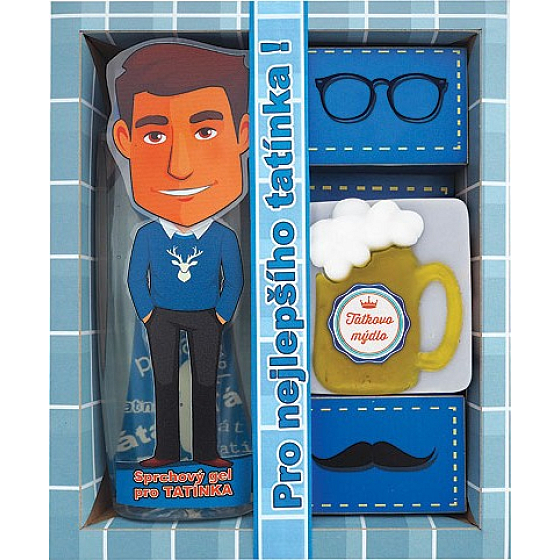 Böhmen Geschenke Für das beste Papa Duschgel 300 ml + handgemachtes Seifenbier 70 g, Kosmetikset