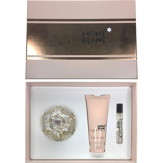 Montblanc Lady Emblem parfümiertes Wasser für Frauen 75 ml + Körperlotion 100 ml + parfümiertes Wasser 7,5 ml, Geschenkset