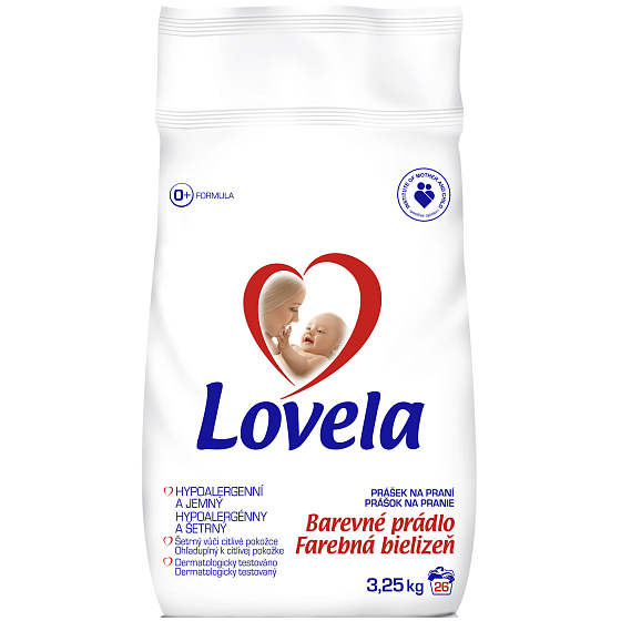 Lovela Farbige Wäsche Hypoallergenes Waschpulver 26 Dosen 3,25 kg