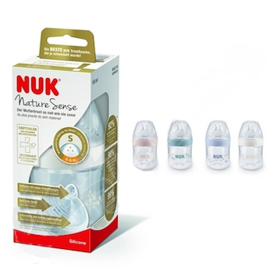 Nuk Nature Sense Flasche Pflege Plastik Latex Sauger 0 - 6 Monate, Sauger Größe S 260 ml