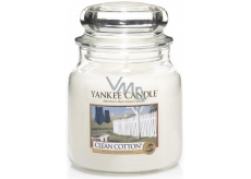 Yankee Candle Clean Cotton - Duftkerze aus reiner Baumwolle Klassisches mittleres Glas 411 g