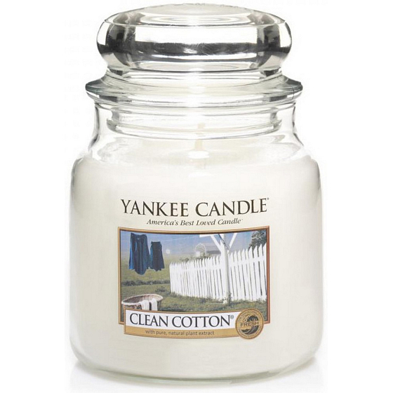 Yankee Candle Clean Cotton - Saubere Baumwolle Duftkerze Classic mittleres Glas 411 g