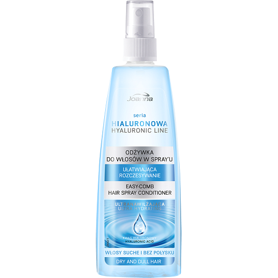 Joanna Hyaluronic Line Haarwasser mit Hyaluronsäure für trockenes Haar ohne Glanzspray 150 ml