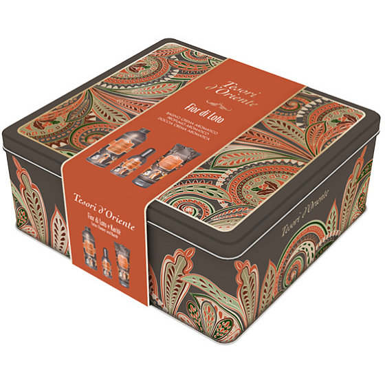 Tesori d Oriente Fior di Loto parfümiertes Wasser für Frauen 100 ml + Duschgel 250 ml + Badeschaum 500 ml, Geschenkset
