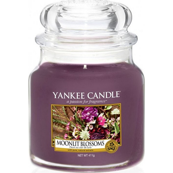 Yankee Candle Moonlit Blossoms - Blumen im Mondlicht Duftkerze Classic Medium Glas 411 g