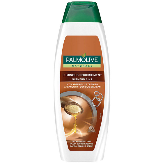 Palmolive Luminous Nourishment Arganöl 2in1 Shampoo für trockenes und strapaziertes Haar 350 ml
