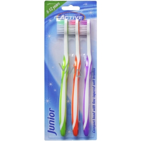 Beauty Formulas Junior sanfte Zahnbürste für Kinder von 8-12 Jahren 3 Stück