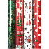 Zöwie Geschenkpapier 70 x 150 cm Weihnachtsgrün mit grünen, goldenen, kupfernen Schneeflocken