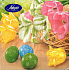 Nekupto Papierservietten 3-lagig 33 x 33 cm 20 Stück Ostergelb, rosa Tulpen, grünes, blaues Ei