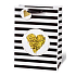 BSB Luxus Geschenk Papiertüte 36 x 26 x 14 cm Golden Glitter Heart LDT 409 - A4