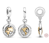 Sterling Silber 925 Welt-Anhänger Reise-Armband