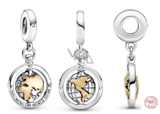 Sterling Silber 925 Welt-Anhänger Reise-Armband