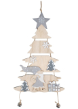 Baum mit Weihnachtsmann zum Aufhängen Silber 17 x 39 cm