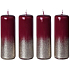 Emocio Glitter golden burgundy Kerze Zylinder 40 x 120 mm 4 Stück