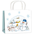 Geschenkpapiertüte 23 x 18 x 10 cm weißer Schneemann, weihnachtlich