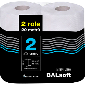 BALsoft 2-lagige Papierhandtücher 10 m, 2 Rollen