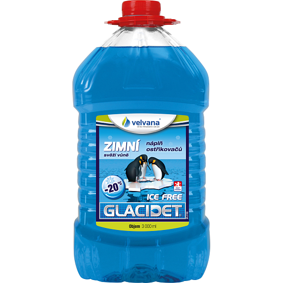 Velvana Glacidet Ice Free -20 °C, frostbeständiges Gemisch für Scheibenwaschanlagen, 3 l