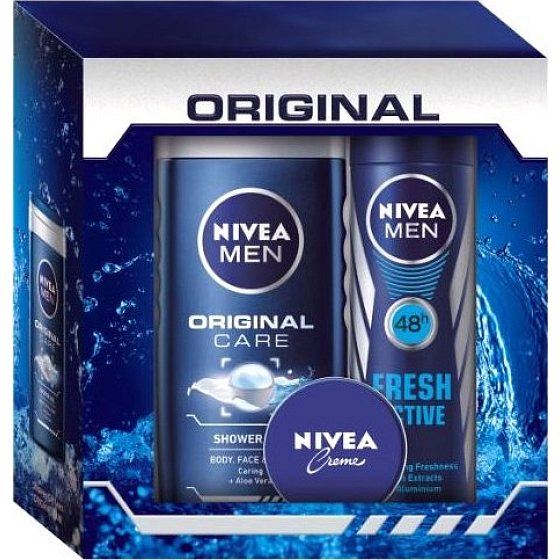 Nivea Men Care Men Deodorant Spray 150 ml + Duschgel Original Care 250 ml + Creme 30 ml Kosmetikset
