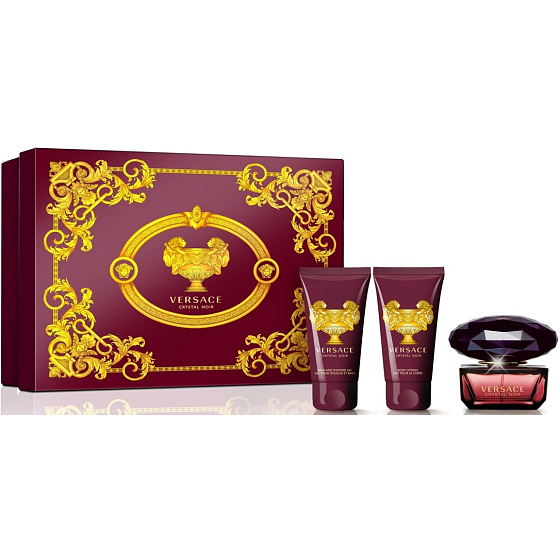 Versace Crystal Noir Eau de Toilette 50 ml + Körperlotion 50 ml + Duschgel 50 ml, Geschenkset