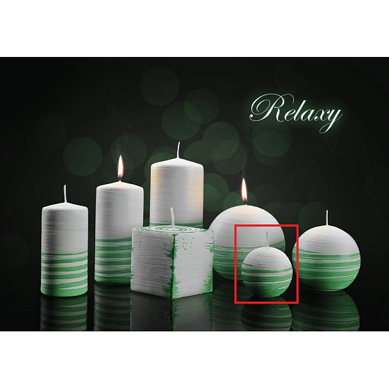 Lima Aromatische Spiral Relais Kerze weiß - grüne Kugel 60 mm 1 Stück