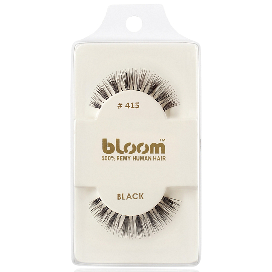 Bloom Natural klebrige Wimpern aus Naturhaar schwarz gekräuselt Nr. 415 1 Paar