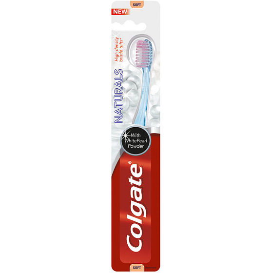 Colgate Naturals mit White Pearl Powder Soft Weiche Zahnbürste 1 Stück