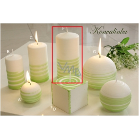 Lima Aromatische Spirale Maiglöckchen Kerze weiß - grüner Zylinder 70 x 150 mm 1 Stück